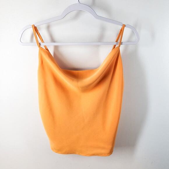 Milk & Honey Orange Drape Blouse Size XS Colorful Spring Girly Feminine Flirty - Picture 1 of 5